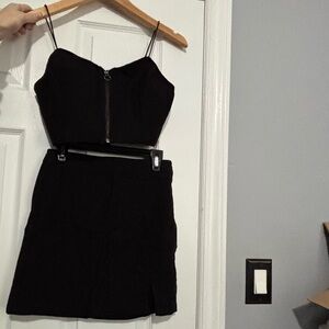 Garage Black leopard 2 piece skirt set